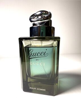 Gucci Pour Homme Cologne Bottle - Green & Silver Accents